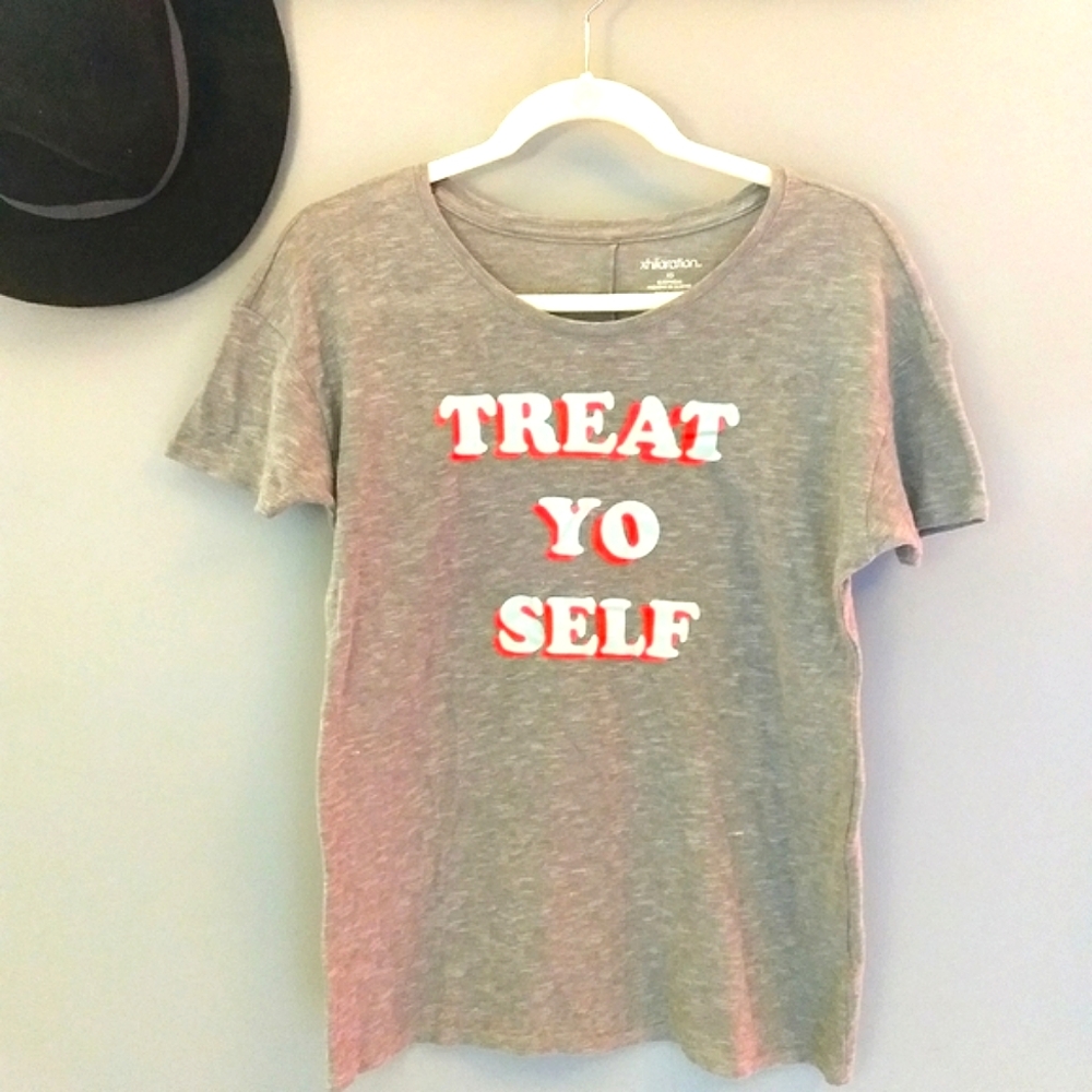 Xhilaration Sleepwear Gray Cotton Blend Graphic Tee